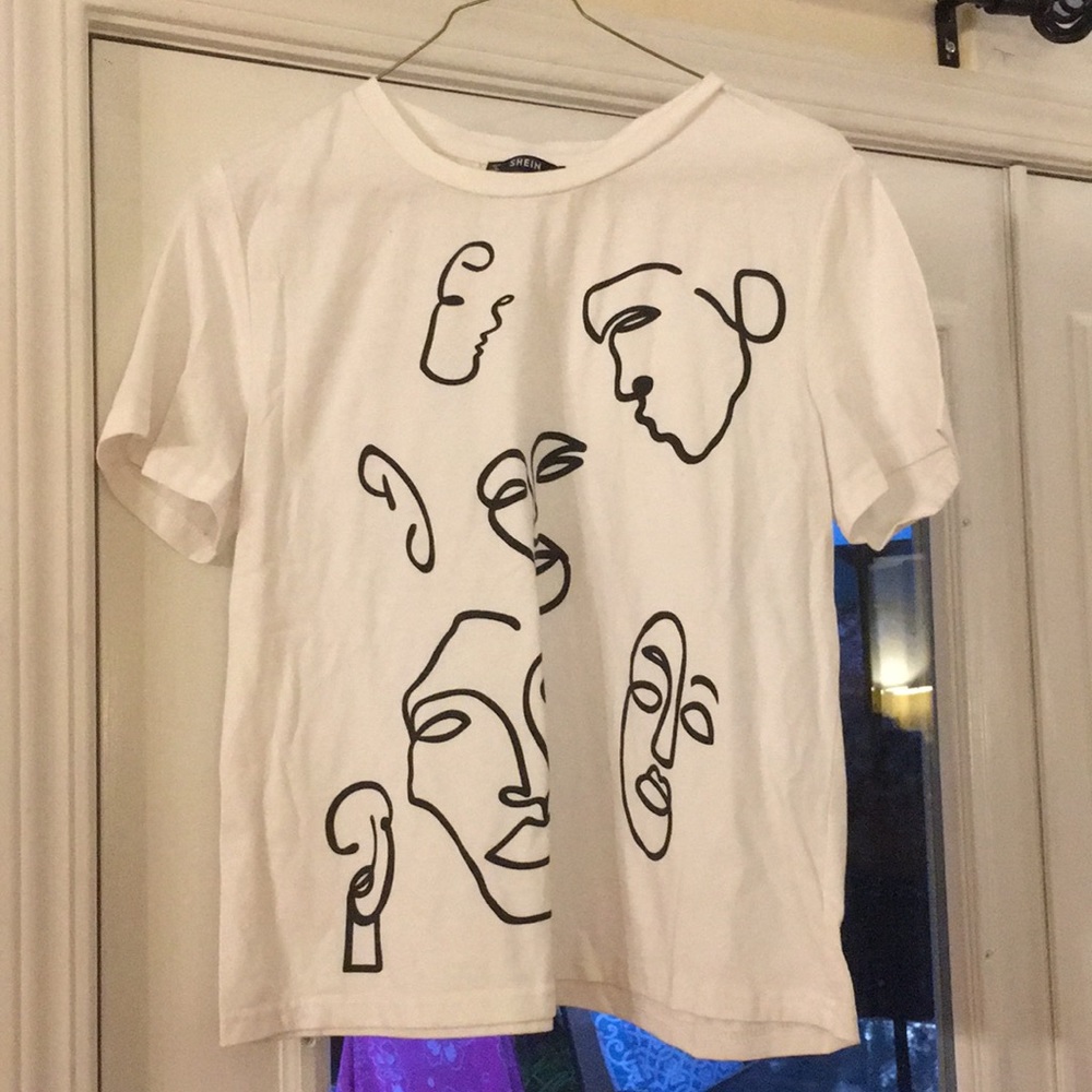 SHEIN artsy faces top